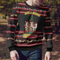 Guinea Pig Christmas Ugly Christmas Sweater with Santa Hats Tree and Festive Gift Pattern - Wonder Print Shop
