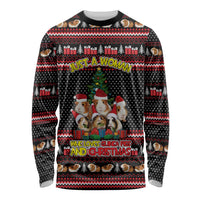 Guinea Pig Christmas Long Sleeve Shirt with Santa Hats Tree and Festive Gift Pattern - Wonder Print Shop