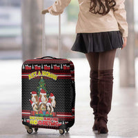 Guinea Pig Christmas Luggage Cover with Santa Hats Tree and Festive Gift Pattern - Wonder Print Shop