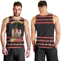 Guinea Pig Christmas Men Tank Top with Santa Hats Tree and Festive Gift Pattern - Wonder Print Shop