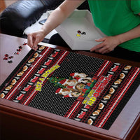 Guinea Pig Christmas Puzzle with Santa Hats Tree and Festive Gift Pattern - Wonder Print Shop