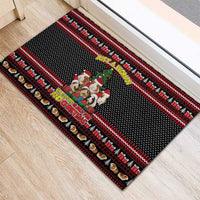 Guinea Pig Christmas Rubber Doormat with Santa Hats Tree and Festive Gift Pattern - Wonder Print Shop