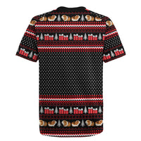 Guinea Pig Christmas Rugby Jersey with Santa Hats Tree and Festive Gift Pattern - Wonder Print Shop