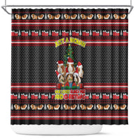 Guinea Pig Christmas Shower Curtain with Santa Hats Tree and Festive Gift Pattern - Wonder Print Shop