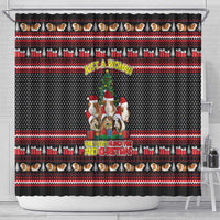 Guinea Pig Christmas Shower Curtain with Santa Hats Tree and Festive Gift Pattern - Wonder Print Shop