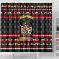 Guinea Pig Christmas Shower Curtain with Santa Hats Tree and Festive Gift Pattern - Wonder Print Shop