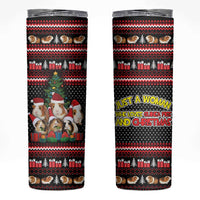 Guinea Pig Christmas Skinny Tumbler with Santa Hats Tree and Festive Gift Pattern - Wonder Print Shop