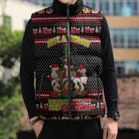 Guinea Pig Christmas Sleeveless Puffer Jacket with Santa Hats Tree and Festive Gift Pattern - Wonder Print Shop