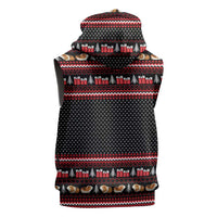 Guinea Pig Christmas Sleeveless Zip Hoodie with Santa Hats Tree and Festive Gift Pattern - Wonder Print Shop