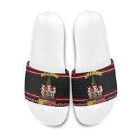 Guinea Pig Christmas Slide Sandals with Santa Hats Tree and Festive Gift Pattern - Wonder Print Shop