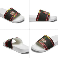 Guinea Pig Christmas Slide Sandals with Santa Hats Tree and Festive Gift Pattern - Wonder Print Shop