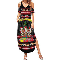 Guinea Pig Christmas Summer Maxi Dress with Santa Hats Tree and Festive Gift Pattern - Wonder Print Shop