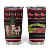 Guinea Pig Christmas Tumbler Cup with Santa Hats Tree and Festive Gift Pattern - Wonder Print Shop