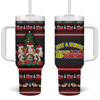 Guinea Pig Christmas Tumbler With Handle with Santa Hats Tree and Festive Gift Pattern - Wonder Print Shop