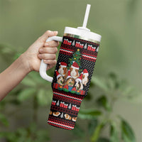 Guinea Pig Christmas Tumbler With Handle with Santa Hats Tree and Festive Gift Pattern - Wonder Print Shop