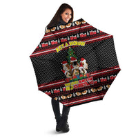 Guinea Pig Christmas Umbrella with Santa Hats Tree and Festive Gift Pattern - Wonder Print Shop