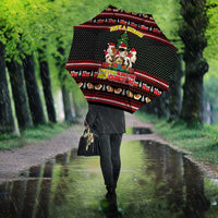 Guinea Pig Christmas Umbrella with Santa Hats Tree and Festive Gift Pattern - Wonder Print Shop