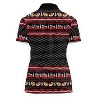 Guinea Pig Christmas Women Polo Shirt with Santa Hats Tree and Festive Gift Pattern - Wonder Print Shop