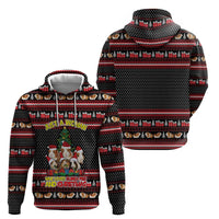 Guinea Pig Christmas Zip Hoodie with Santa Hats Tree and Festive Gift Pattern - Wonder Print Shop