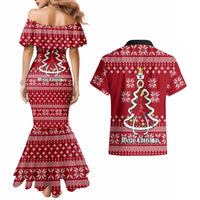 Nurse Merry Christmas Christmas Couples Matching Mermaid Dress and Hawaiian Shirt Xmas Holiday Patterns - Wonder Print Shop