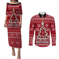 Nurse Merry Christmas Christmas Couples Matching Puletasi and Long Sleeve Button Shirt Xmas Holiday Patterns - Wonder Print Shop