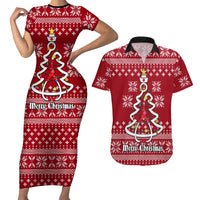 Nurse Merry Christmas Christmas Couples Matching Short Sleeve Bodycon Dress and Hawaiian Shirt Xmas Holiday Patterns - Wonder Print Shop