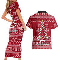 Nurse Merry Christmas Christmas Couples Matching Short Sleeve Bodycon Dress and Hawaiian Shirt Xmas Holiday Patterns - Wonder Print Shop