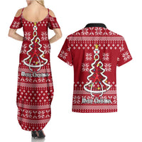 Nurse Merry Christmas Christmas Couples Matching Summer Maxi Dress and Hawaiian Shirt Xmas Holiday Patterns - Wonder Print Shop