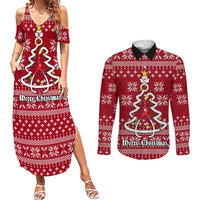 Nurse Merry Christmas Christmas Couples Matching Summer Maxi Dress and Long Sleeve Button Shirt Xmas Holiday Patterns - Wonder Print Shop
