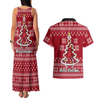 Nurse Merry Christmas Christmas Couples Matching Tank Maxi Dress and Hawaiian Shirt Xmas Holiday Patterns - Wonder Print Shop