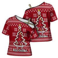 Nurse Merry Christmas Christmas Cross Shoulder Shirt Xmas Holiday Patterns - Wonder Print Shop