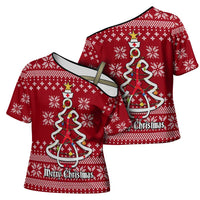 Nurse Merry Christmas Christmas Cross Shoulder Shirt Xmas Holiday Patterns - Wonder Print Shop