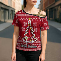 Nurse Merry Christmas Christmas Cross Shoulder Shirt Xmas Holiday Patterns - Wonder Print Shop