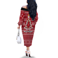 Nurse Merry Christmas Christmas Family Matching Off The Shoulder Long Sleeve Dress and Hawaiian Shirt Xmas Holiday Patterns - Wonder Print Shop