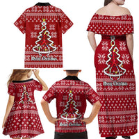 Nurse Merry Christmas Christmas Family Matching Off Shoulder Maxi Dress and Hawaiian Shirt Xmas Holiday Patterns - Wonder Print Shop
