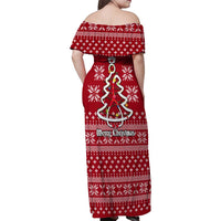 Nurse Merry Christmas Christmas Family Matching Off Shoulder Maxi Dress and Hawaiian Shirt Xmas Holiday Patterns - Wonder Print Shop