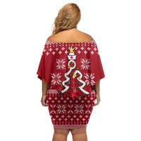 Nurse Merry Christmas Christmas Family Matching Off Shoulder Short Dress and Hawaiian Shirt Xmas Holiday Patterns - Wonder Print Shop