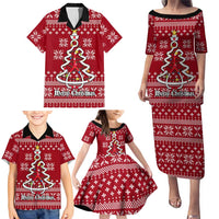 Nurse Merry Christmas Christmas Family Matching Puletasi and Hawaiian Shirt Xmas Holiday Patterns - Wonder Print Shop