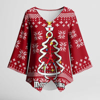 Nurse Merry Christmas Christmas Kimono Sleeve Blouse Xmas Holiday Patterns - Wonder Print Shop