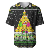 PickleBall Is Life Christmas Baseball Jersey Xmas Holiday Patterns - Wonder Print Shop