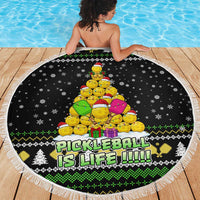 PickleBall Is Life Christmas Beach Blanket Xmas Holiday Patterns - Wonder Print Shop