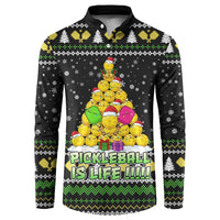 PickleBall Is Life Christmas Button Sweatshirt Xmas Holiday Patterns - Wonder Print Shop