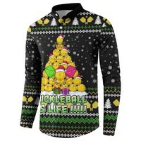 PickleBall Is Life Christmas Button Sweatshirt Xmas Holiday Patterns - Wonder Print Shop