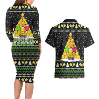PickleBall Is Life Christmas Couples Matching Long Sleeve Bodycon Dress and Hawaiian Shirt Xmas Holiday Patterns - Wonder Print Shop