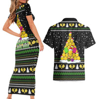 PickleBall Is Life Christmas Couples Matching Short Sleeve Bodycon Dress and Hawaiian Shirt Xmas Holiday Patterns - Wonder Print Shop
