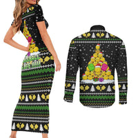 PickleBall Is Life Christmas Couples Matching Short Sleeve Bodycon Dress and Long Sleeve Button Shirt Xmas Holiday Patterns - Wonder Print Shop