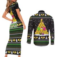 PickleBall Is Life Christmas Couples Matching Short Sleeve Bodycon Dress and Long Sleeve Button Shirt Xmas Holiday Patterns - Wonder Print Shop