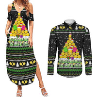 PickleBall Is Life Christmas Couples Matching Summer Maxi Dress and Long Sleeve Button Shirt Xmas Holiday Patterns - Wonder Print Shop