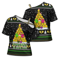 PickleBall Is Life Christmas Cross Shoulder Shirt Xmas Holiday Patterns - Wonder Print Shop