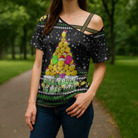 PickleBall Is Life Christmas Cross Shoulder Shirt Xmas Holiday Patterns - Wonder Print Shop
